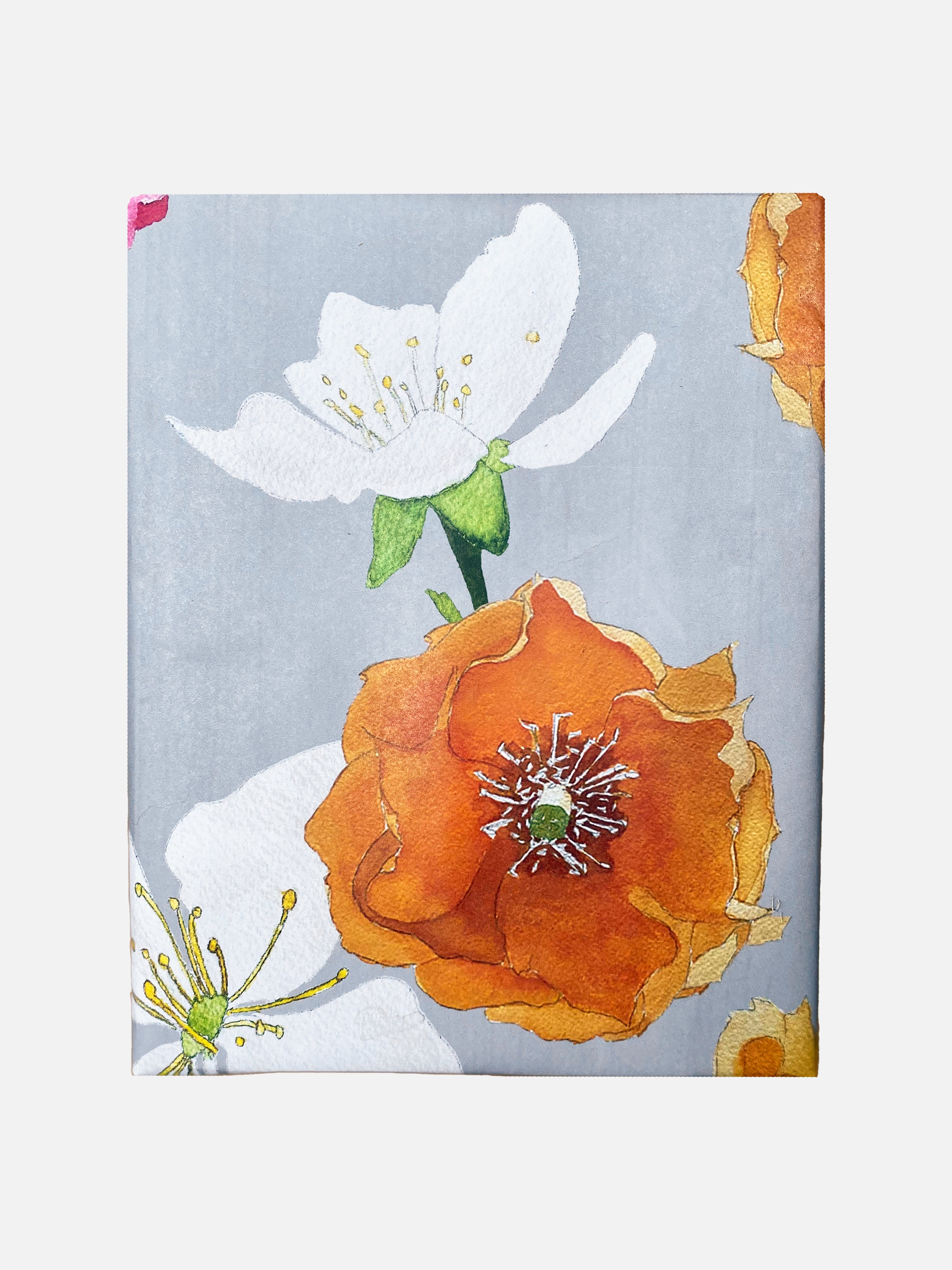 Gift Wrap:  Cactus Flowers on Grey