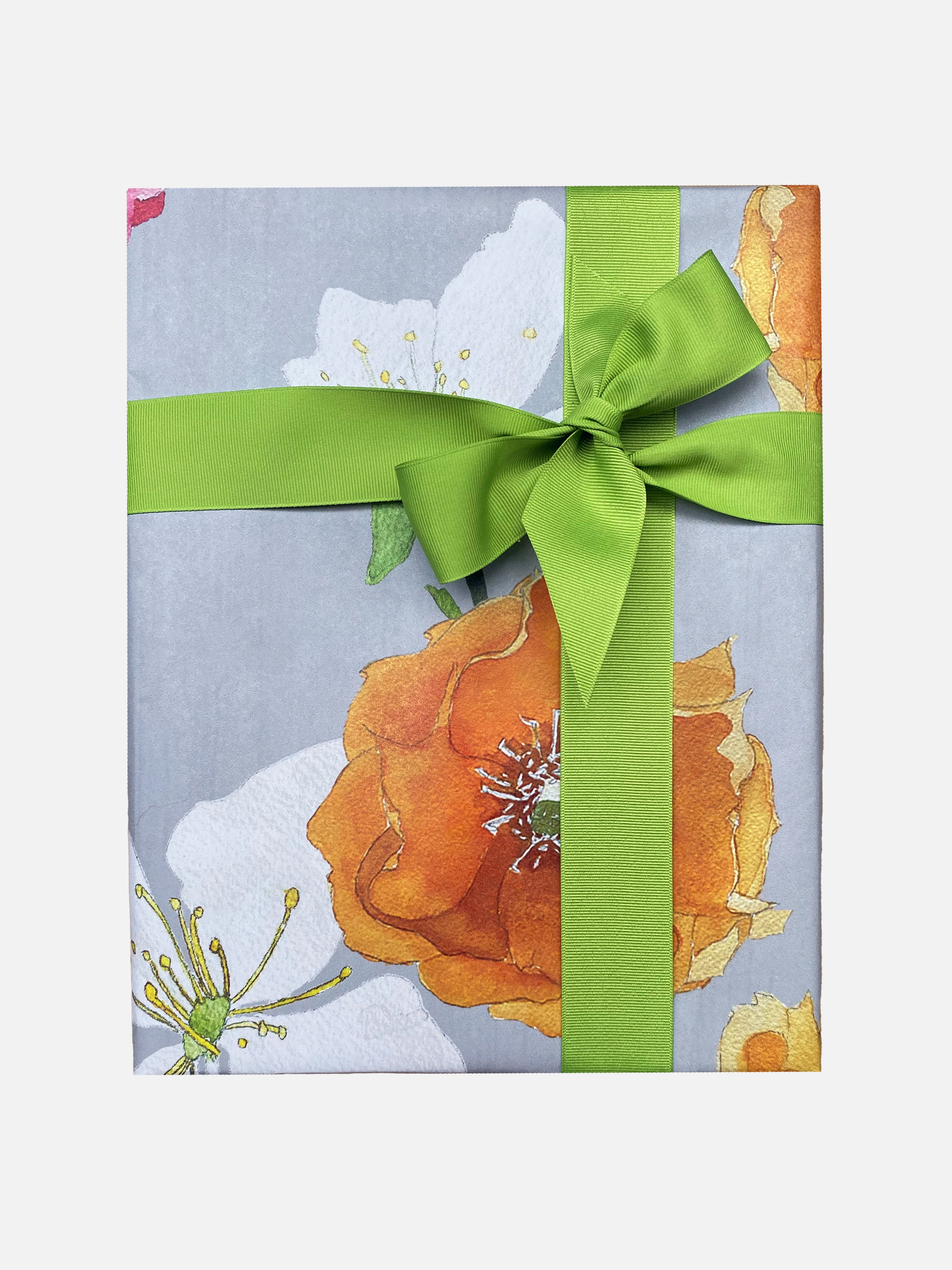 Gift Wrap:  Cactus Flowers on Grey