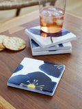 Coaster Set: Black Hellebore on Snow