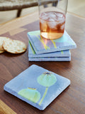 Coaster Set: Poppy Pods on Grey