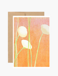 Notecard:  Cream Flowers on Orange