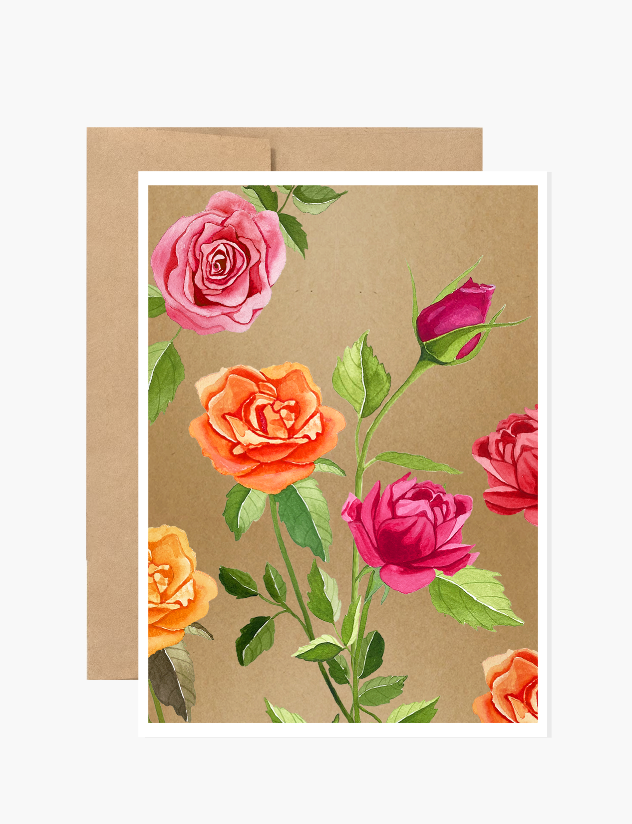 Notecard:  Fall Roses on Baked Earth