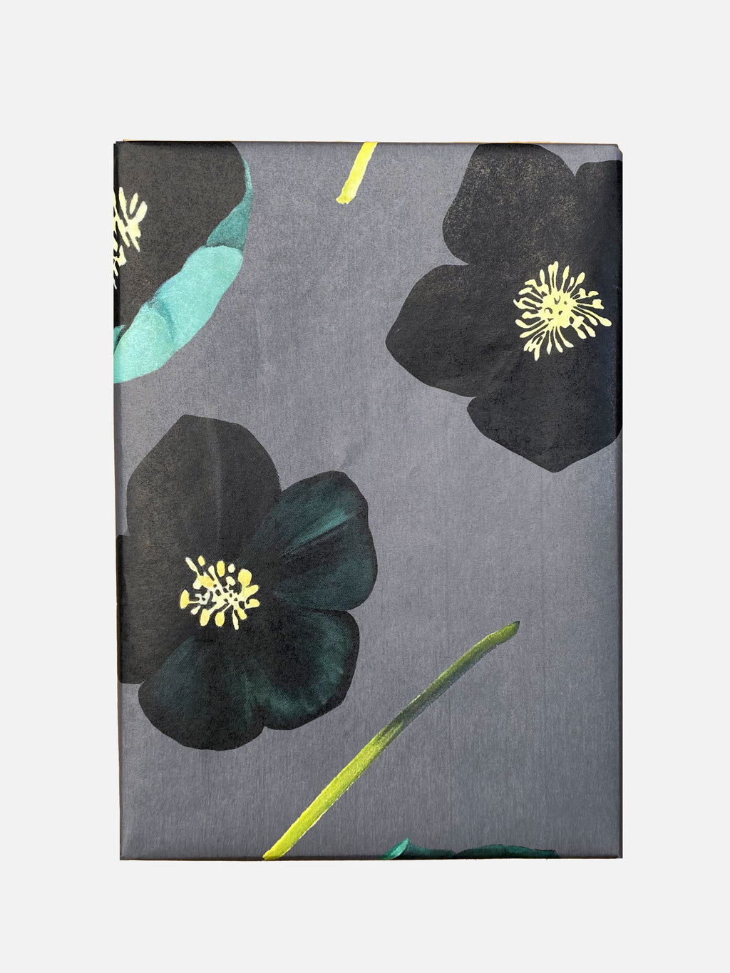 Gift Wrap:  Green Winter Rose on Charcoal