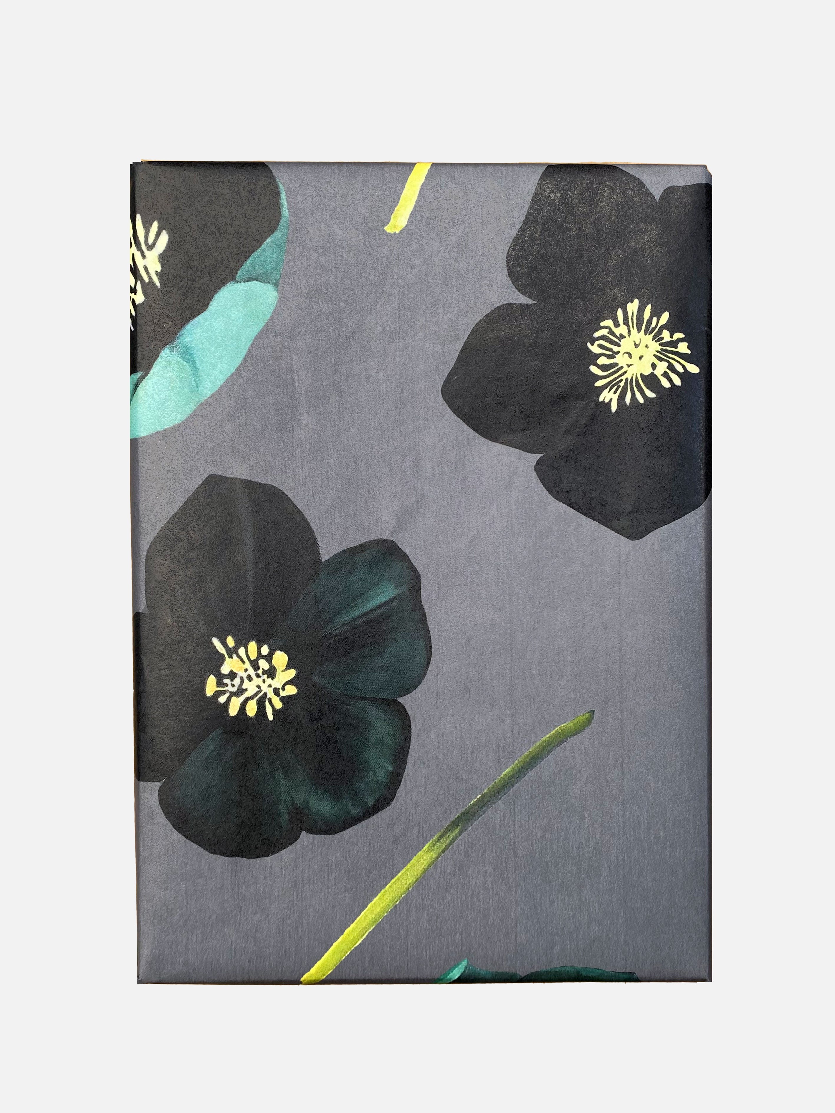 Gift Wrap:  Green Winter Rose on Charcoal