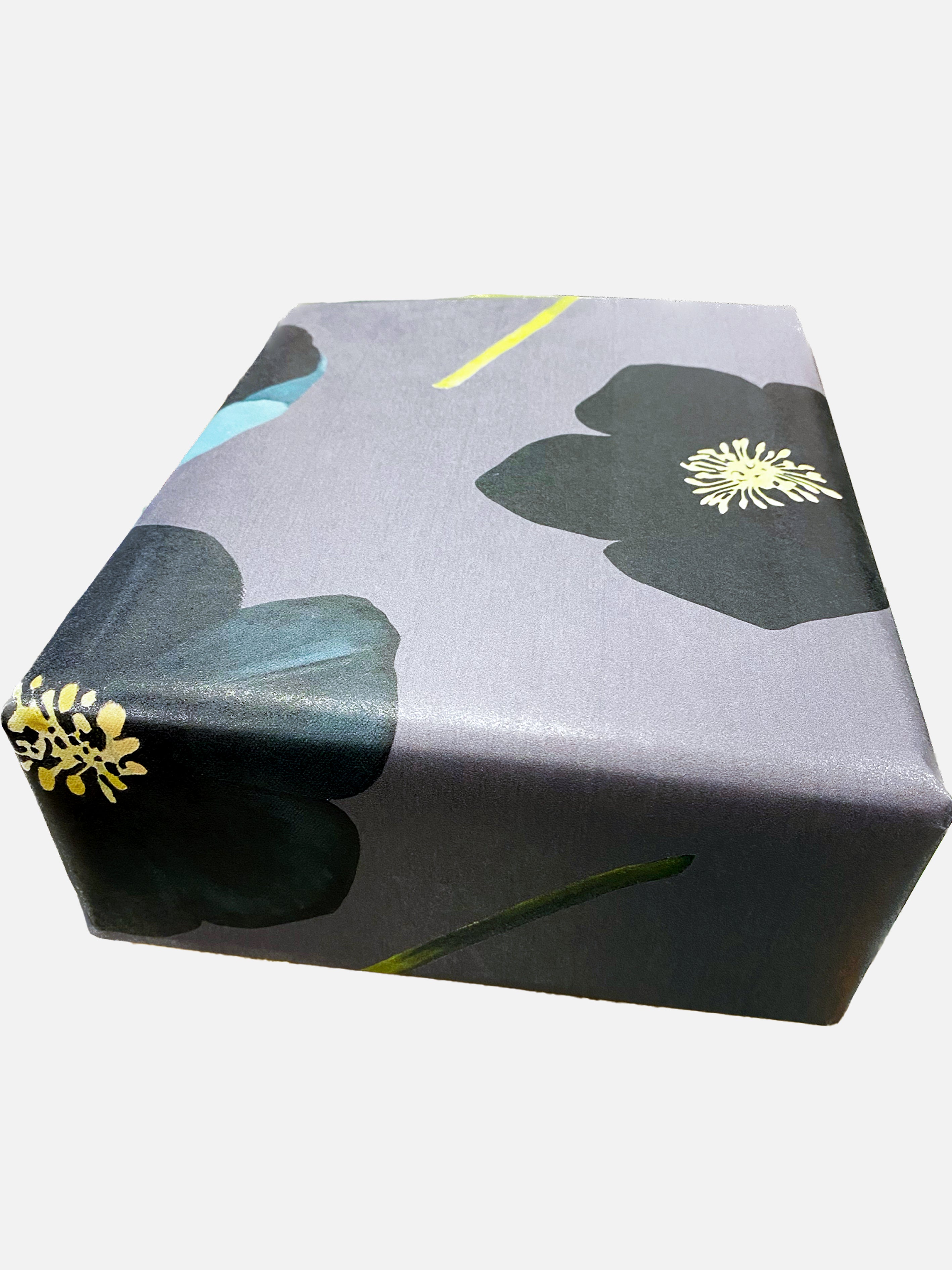 Gift Wrap:  Green Winter Rose on Charcoal