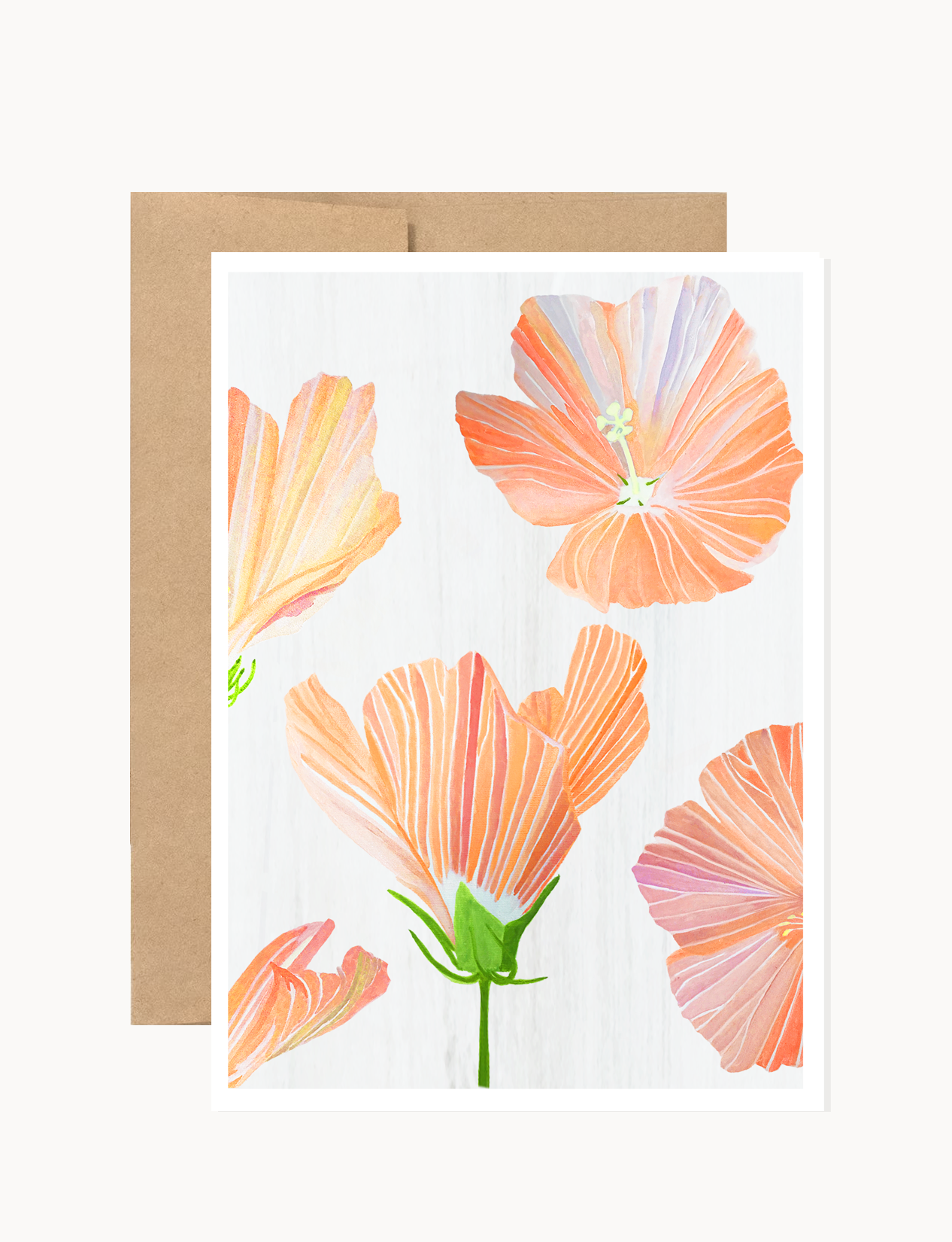 Notecard: Hibiscus on Snow