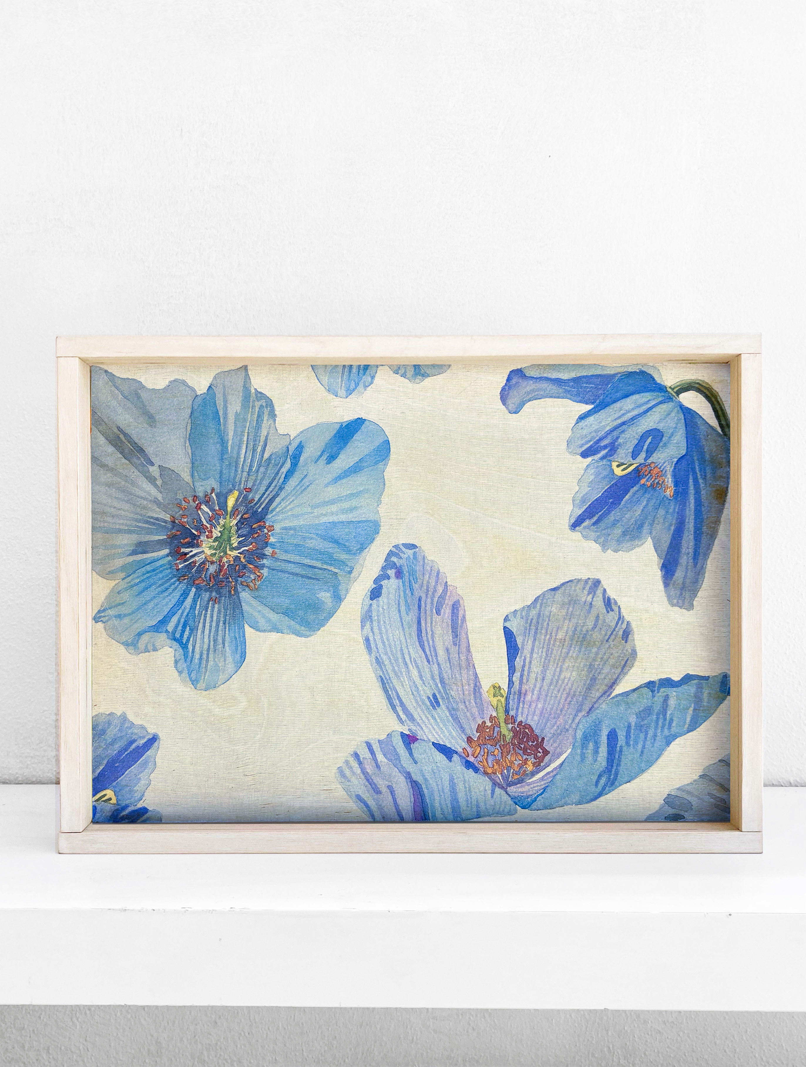Handmade Serving Tray:  Himalayan Blue Poppies