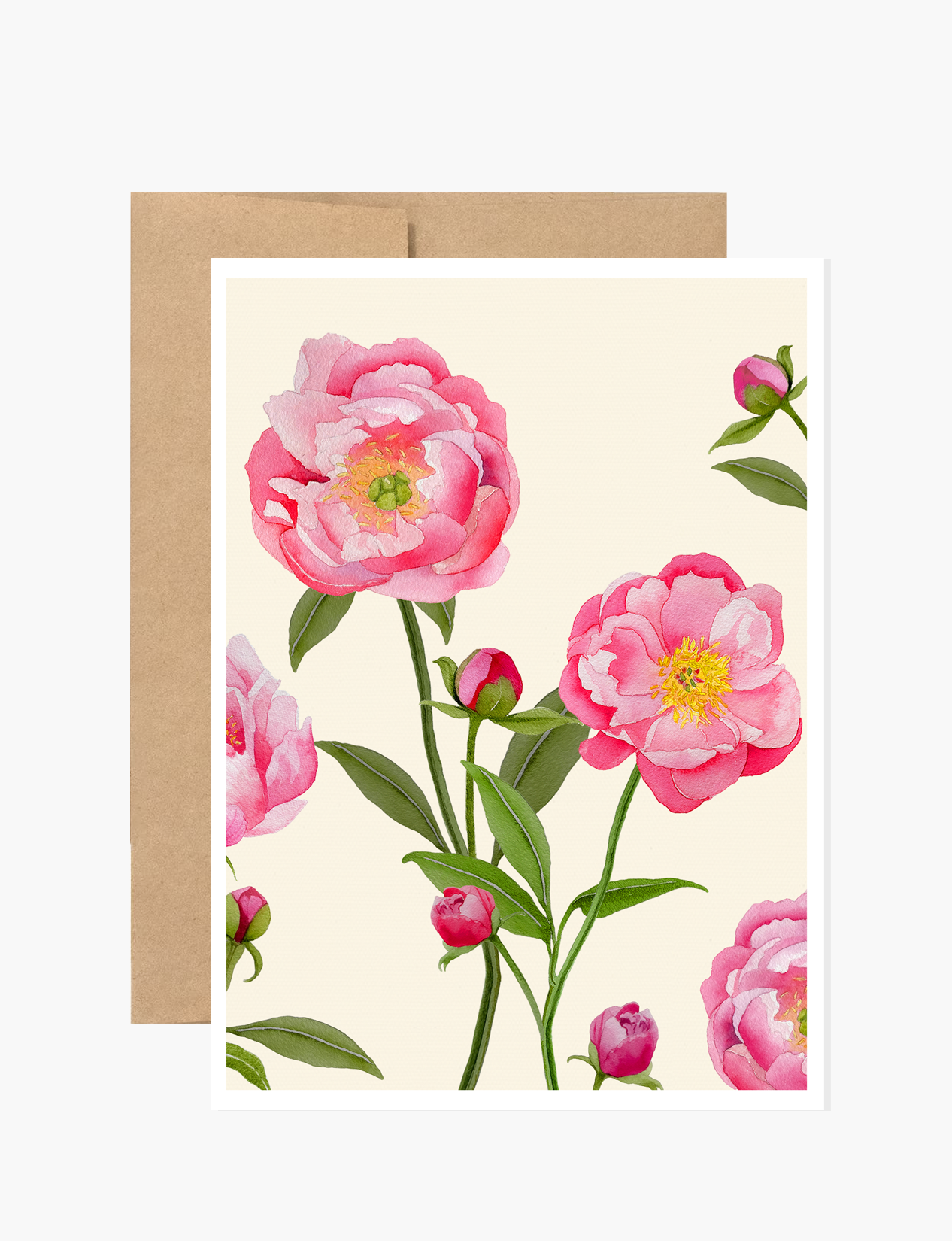 Notecard:  Pink Peonies