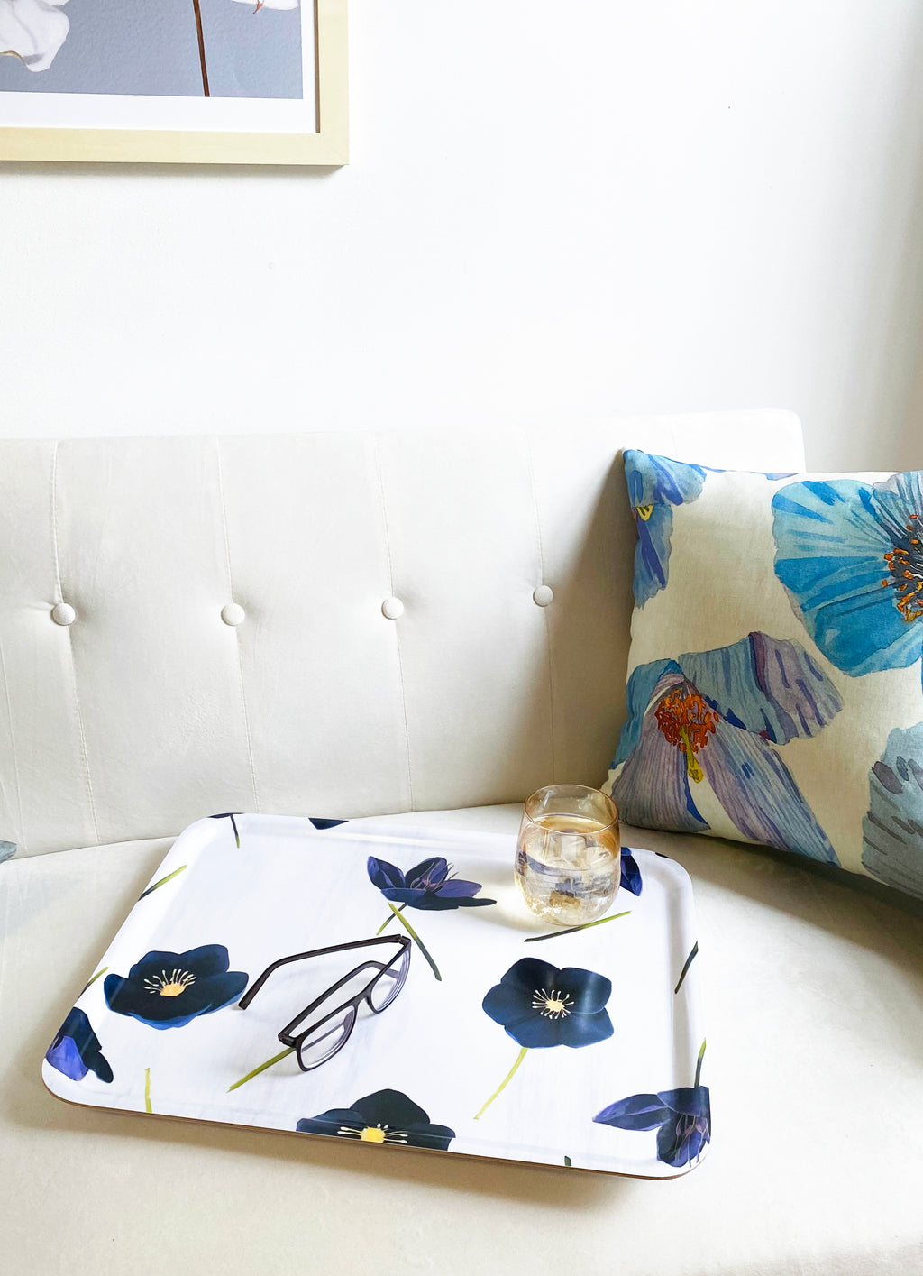 Swedish Serving Tray:  Black Hellebore on Snow