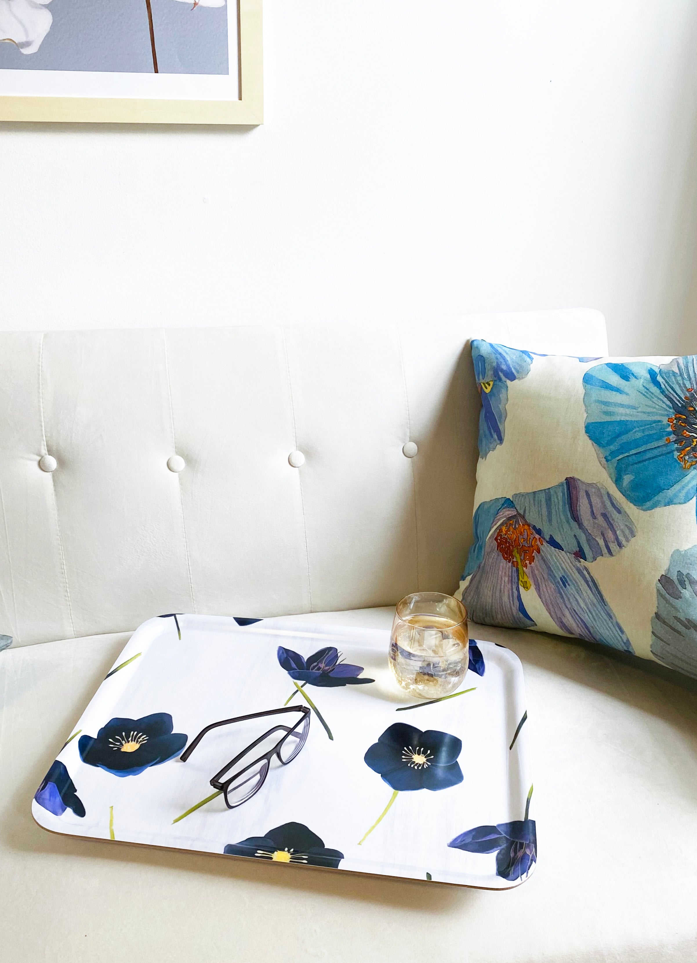 Swedish Serving Tray:  Black Hellebore on Snow