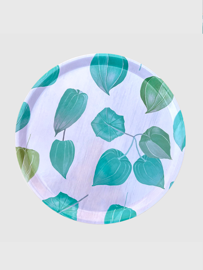 Swedish Serving Tray:  Aqua Chinese Lanterns