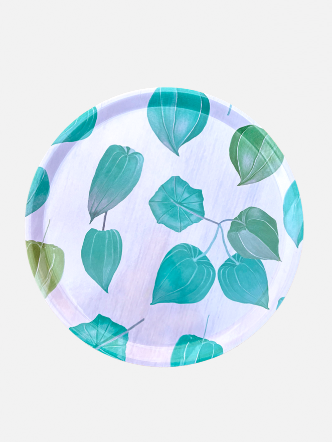 Swedish Serving Tray:  Aqua Chinese Lanterns