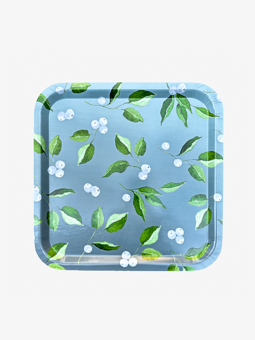 Swedish Serving Tray:  Leaves and White Berries