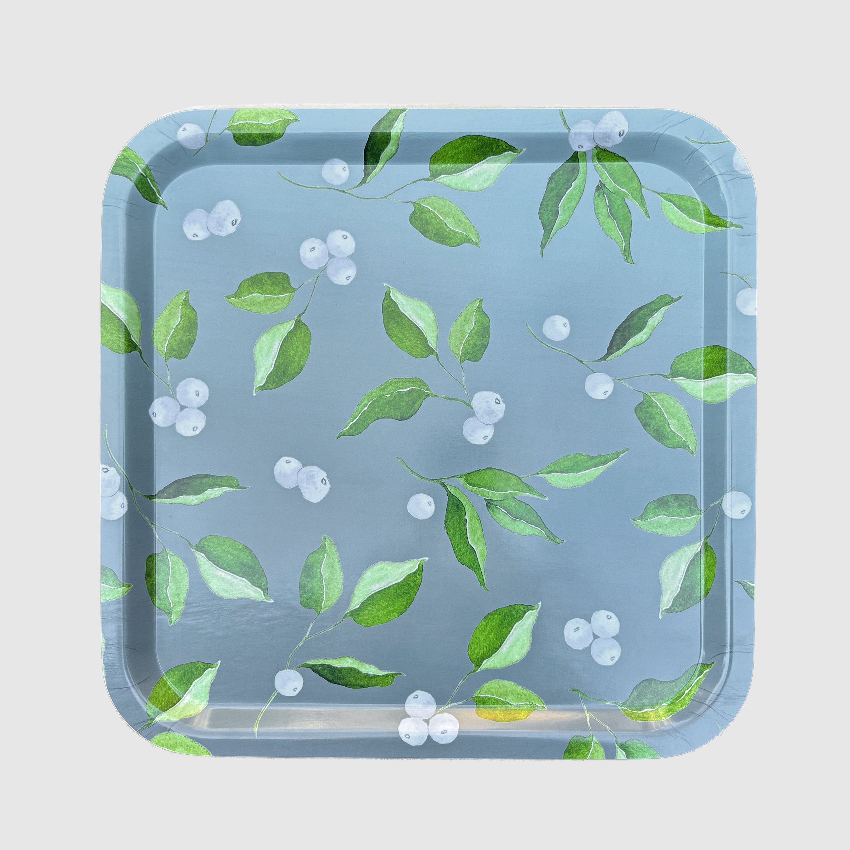 Swedish Serving Tray:  Leaves and White Berries