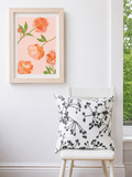 Throw Pillow: Grey Viburnum Berries on White