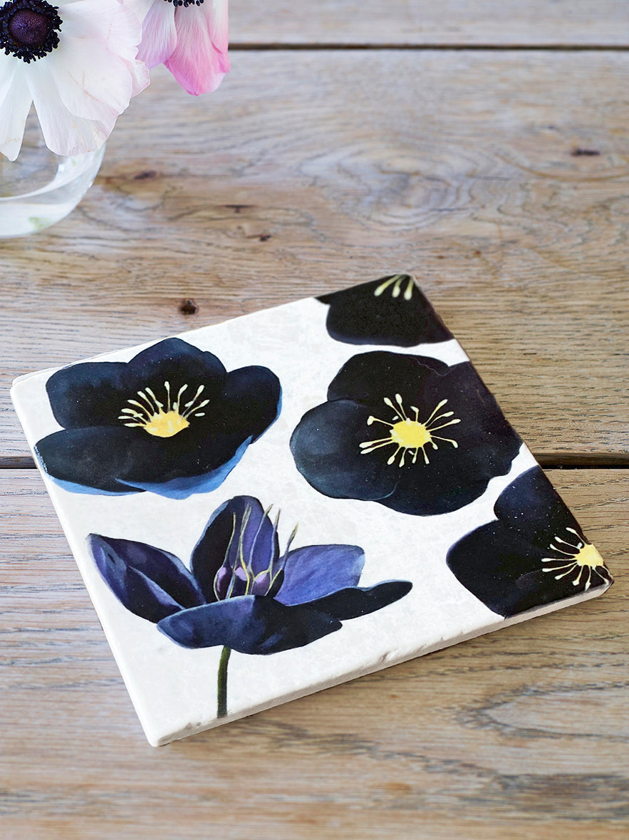 Trivet: Black Hellebore on Snow