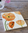 Trivet: Peach Poppies on Snow