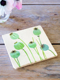 Trivet: Poppy Pods on Ecru