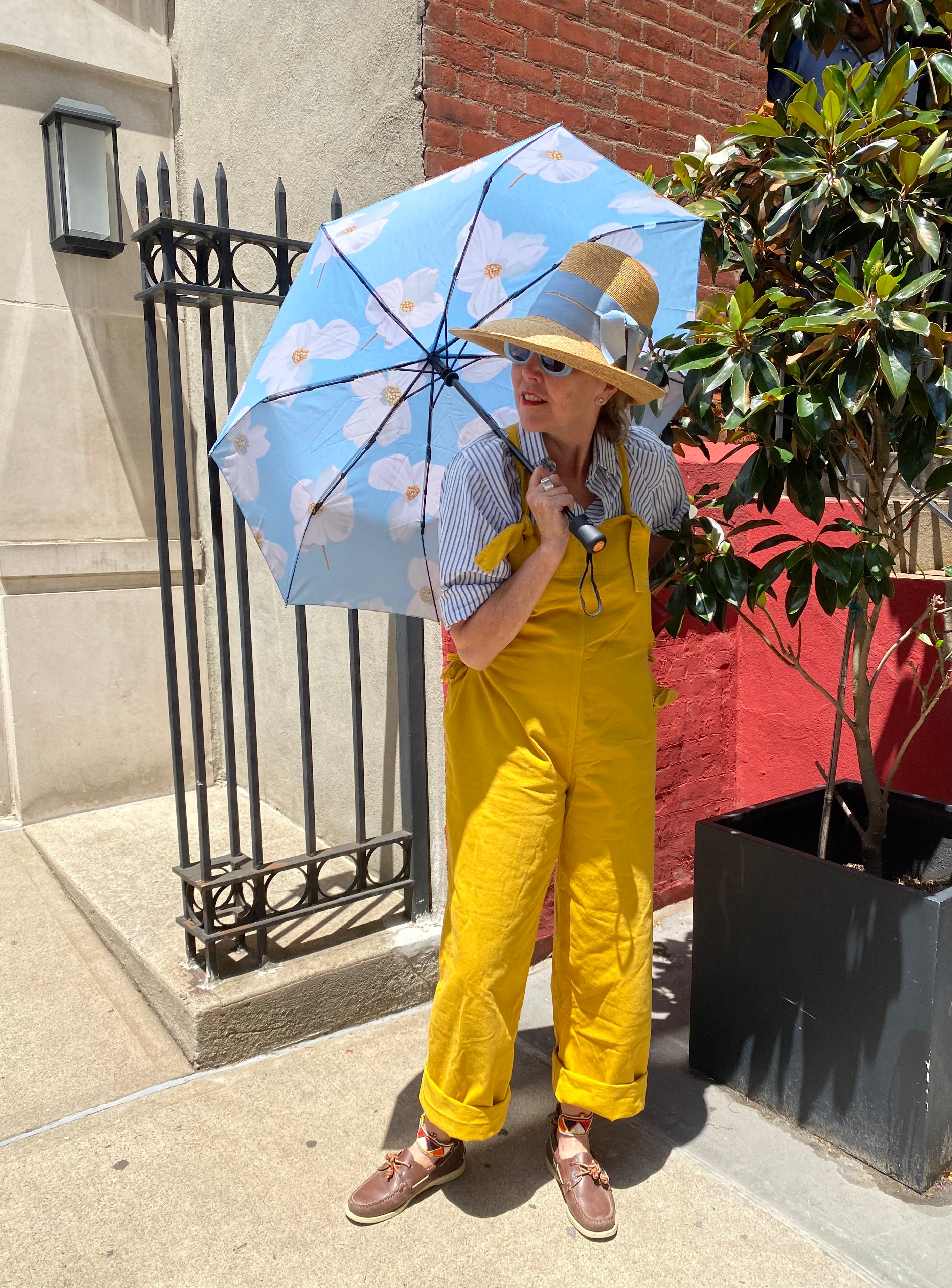 Umbrella:  Dogwood Blossoms on Pale Blue