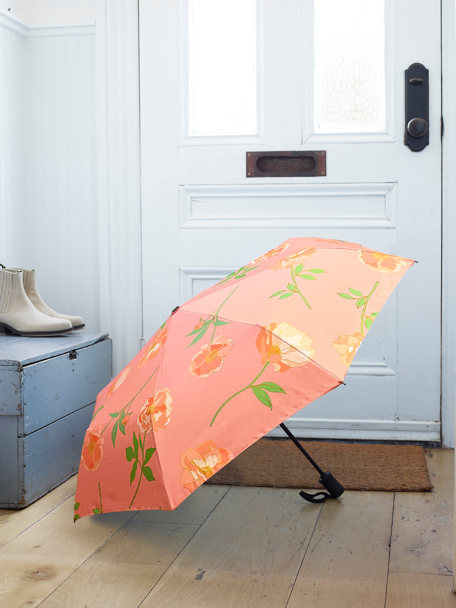 Umbrella:  Les Petites Fleurs Peony Garden on Peach