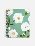 Notebook:  White Peonies on Green