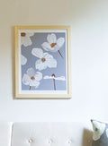 Art Print:  Dogwood Blossoms on Grey