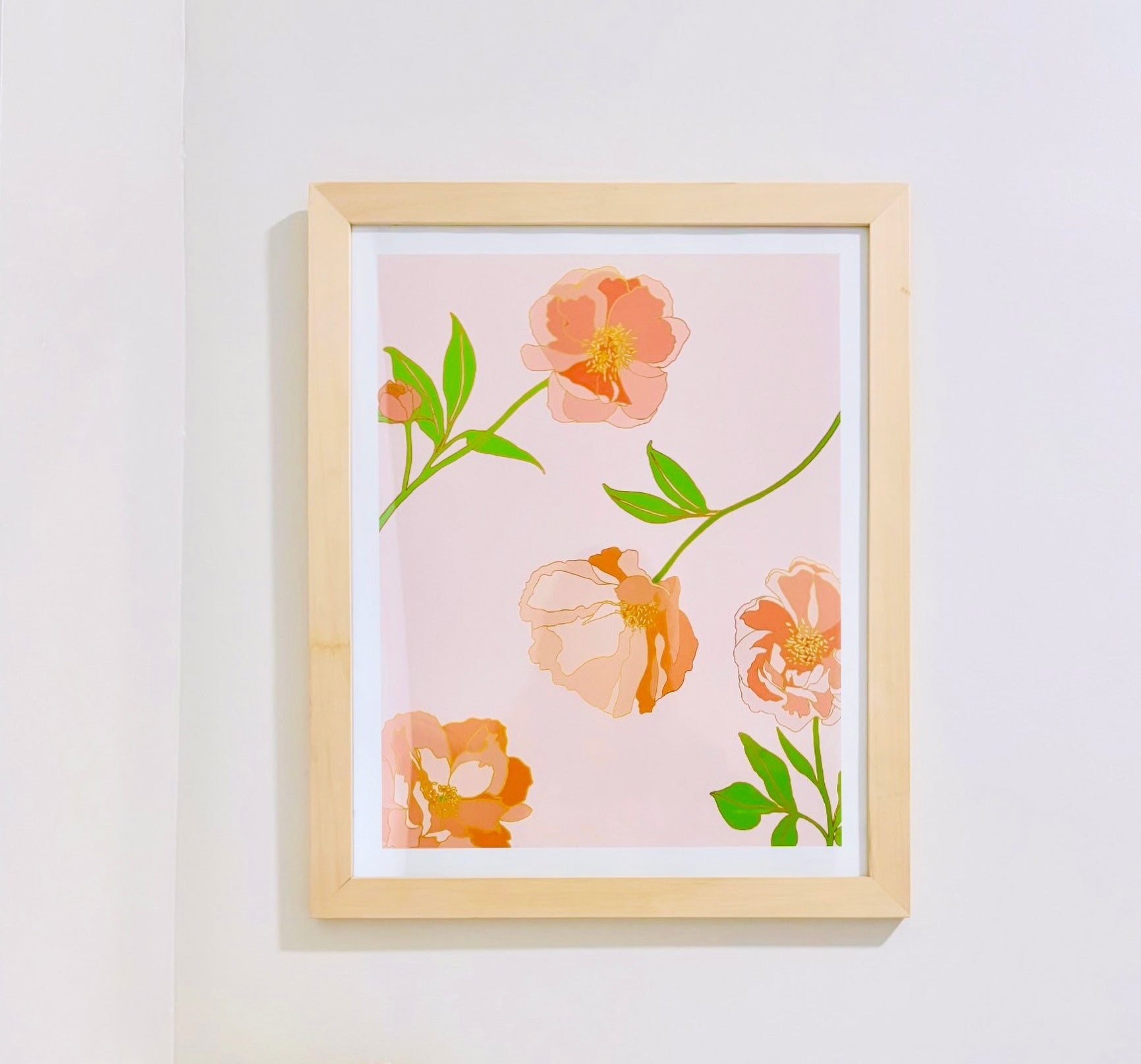 Art Print: Les Petites Fleurs Peony Garden in Pink
