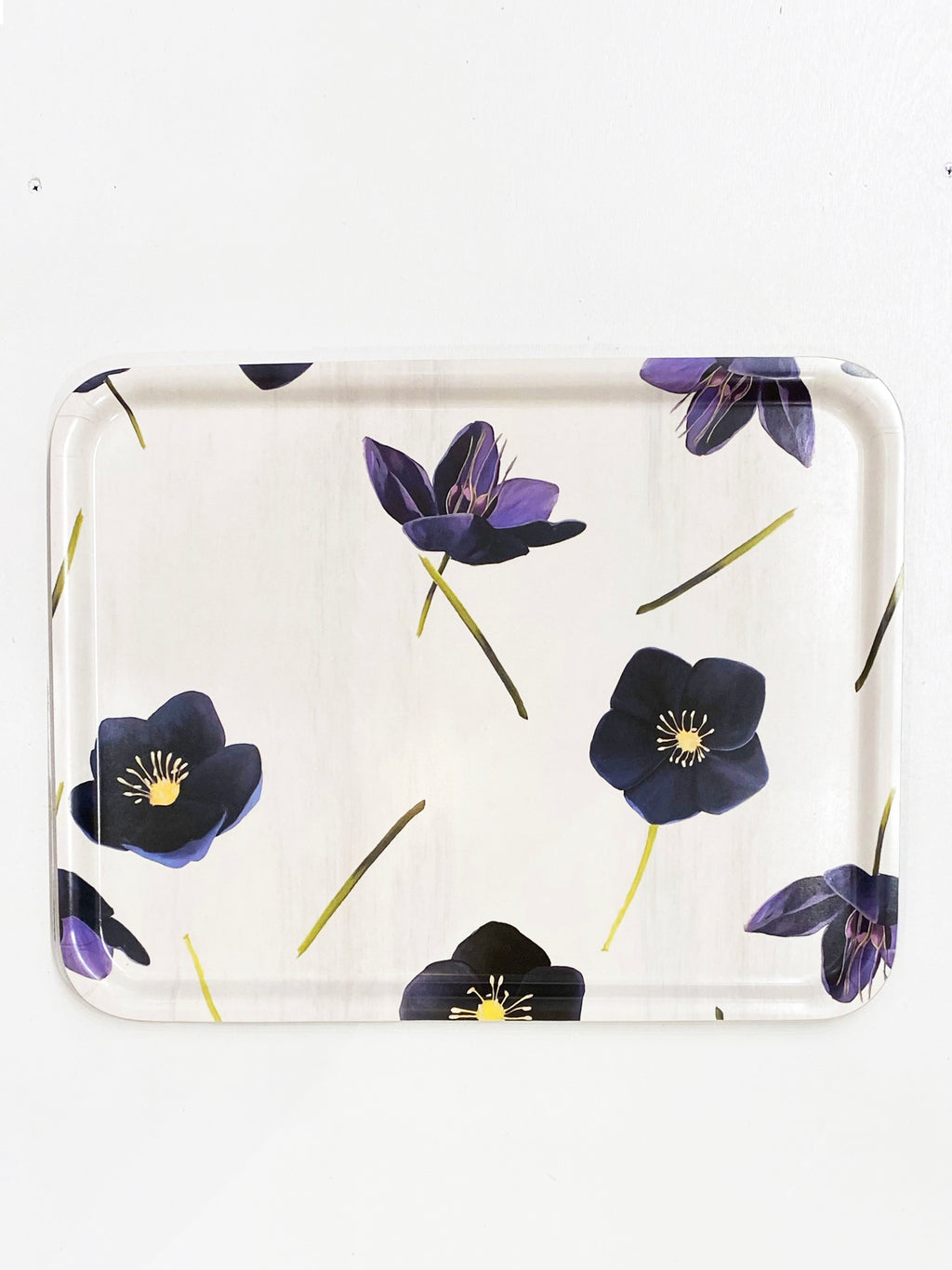 Swedish Serving Tray:  Black Hellebore on Snow