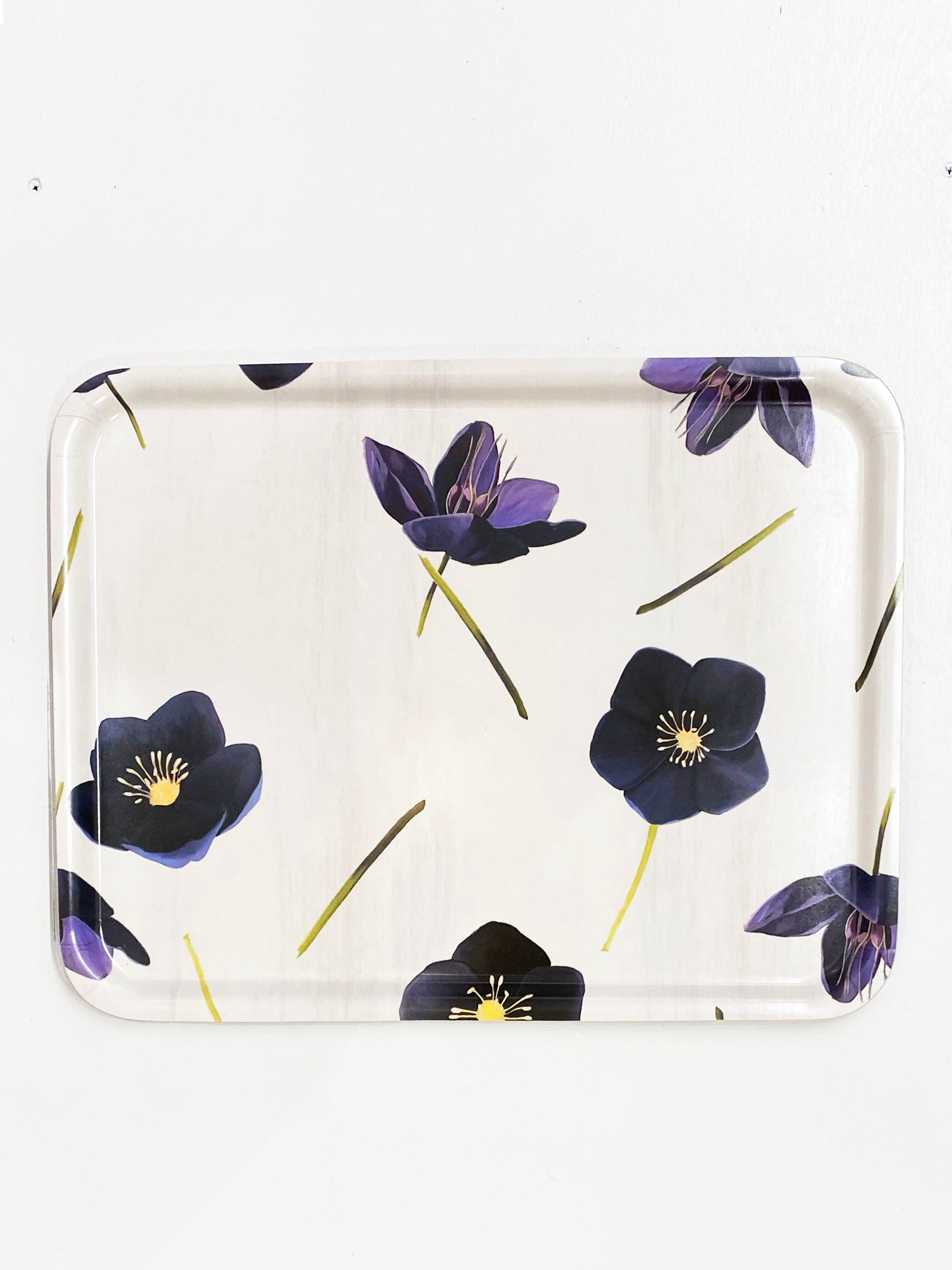 Swedish Serving Tray:  Black Hellebore on Snow