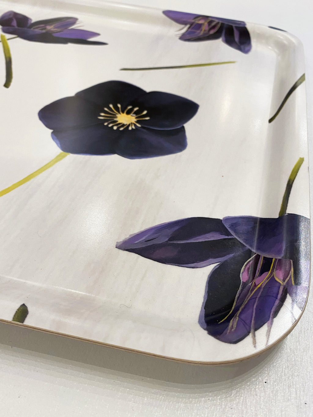 Swedish Serving Tray:  Black Hellebore on Snow