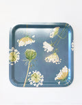 Swedish Serving Tray:  Queen Anne's Lace on Teal