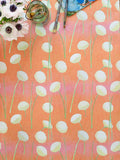 Wallpaper: Cream Flowers on Orange