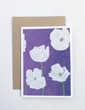 Notecard:  White Poppies on Violet