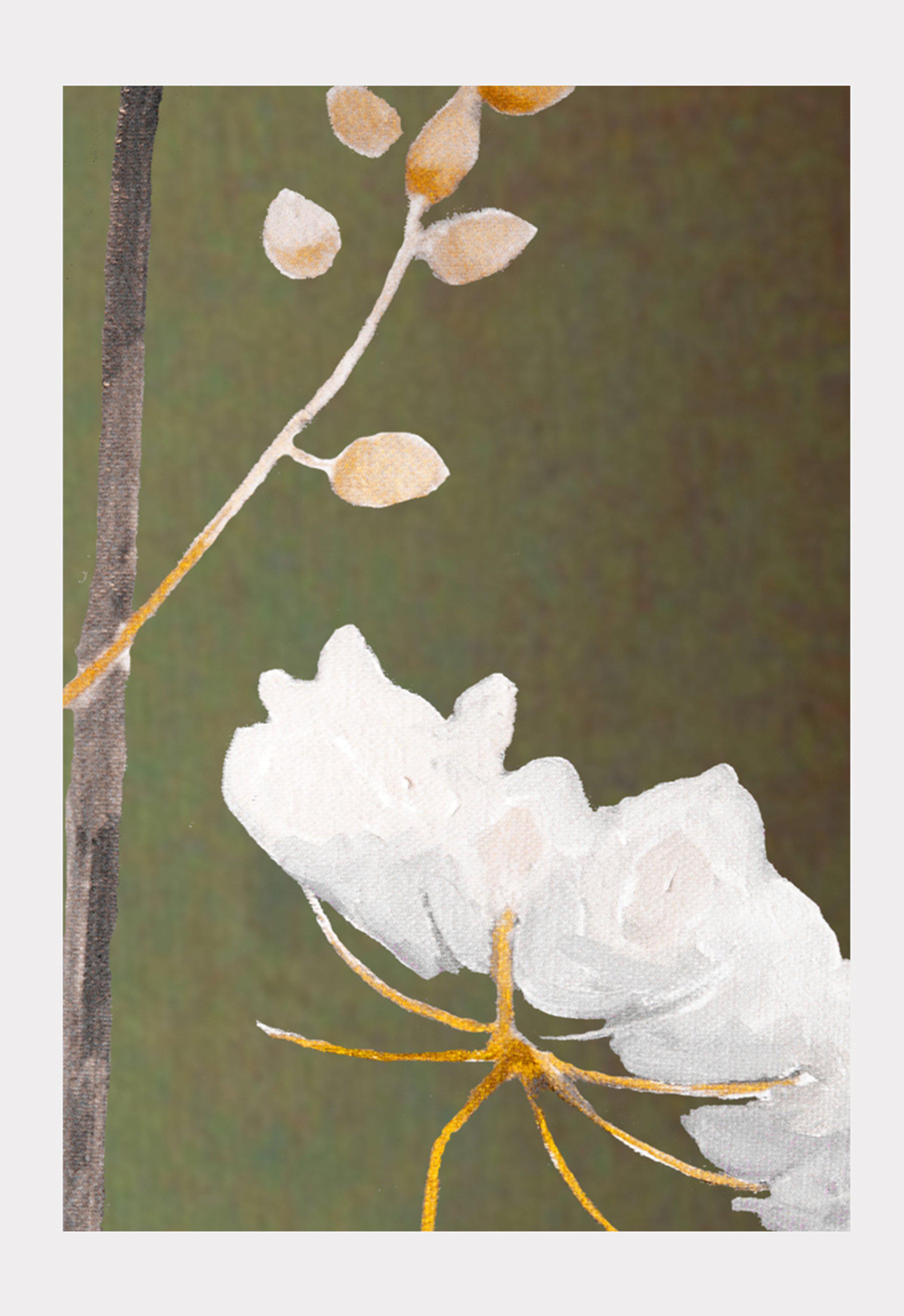 Art Print: Big White Flower on Green-India & Purry
