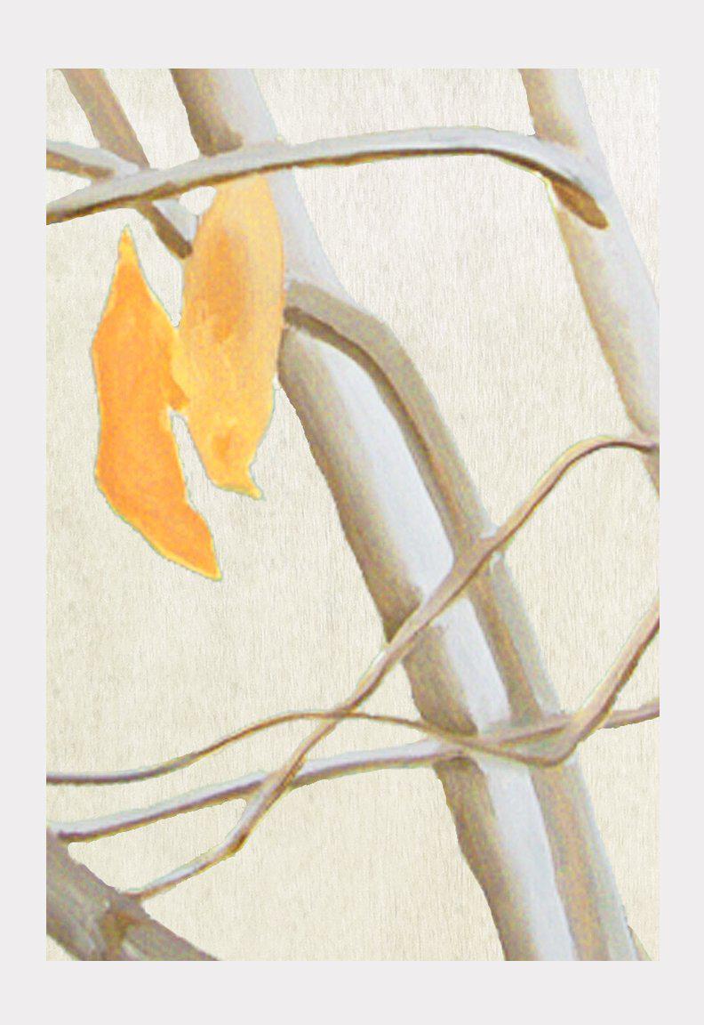 Art Print: Orange Leaves on Ecru-India & Purry