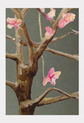 Art Print: Tree with Pink Flowers on Dark Grey-India & Purry