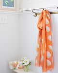 Scarf: Cream Flowers on Orange