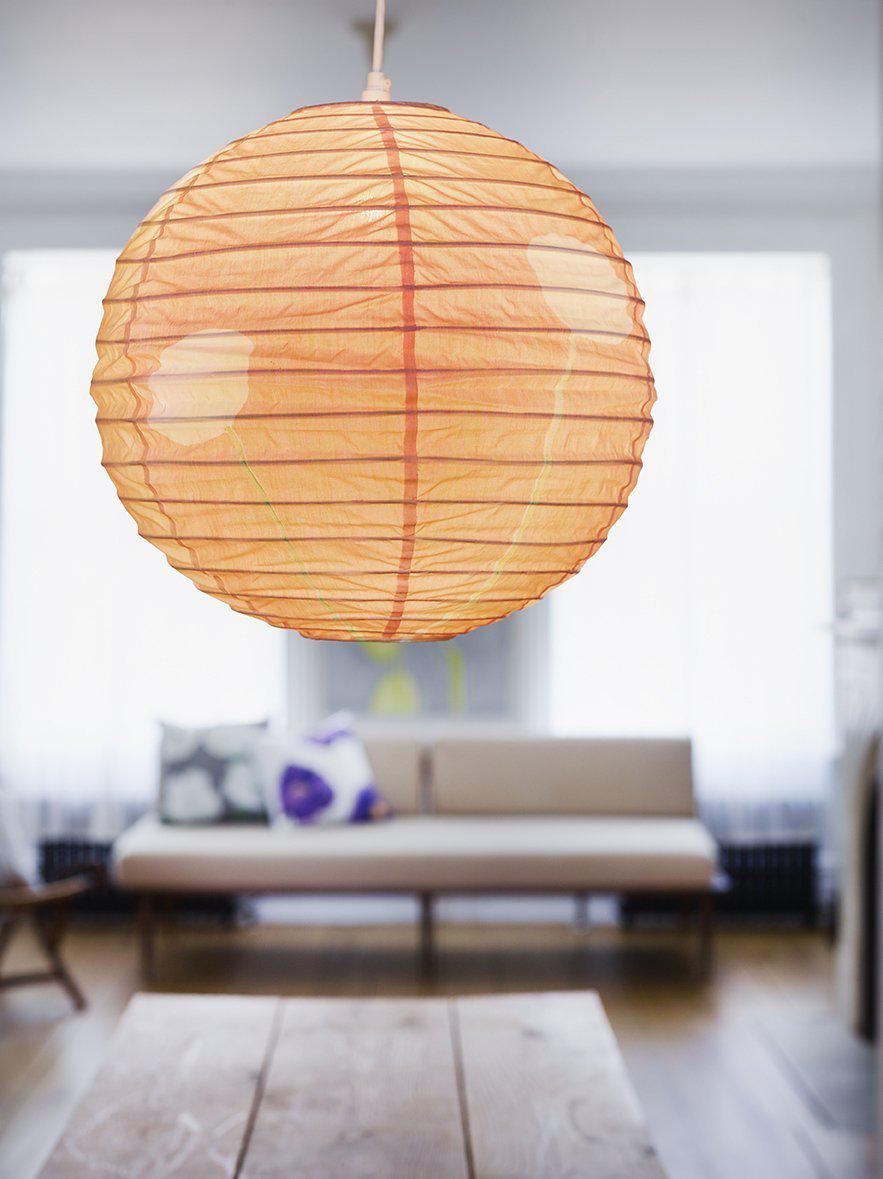 Lantern: Cream Flowers on Orange-India & Purry