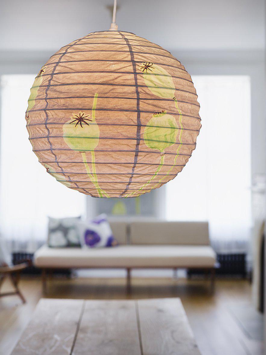 Lantern: Poppy Pods on Grey-India & Purry