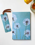 Notepad & Bookmark: Dandelions on Aqua-India & Purry