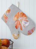 Oven Mitt: Hibiscus on Grey-India & Purry