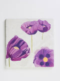 Trivet: Purple Poppies on Snow-India & Purry