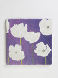 Trivet: White Poppies on Violet-India & Purry
